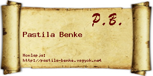 Pastila Benke névjegykártya